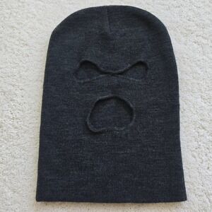 Dark Gray Knit Balaclava Ski Mask 3 Hole Face Cover Winter Cold Weather Warm
